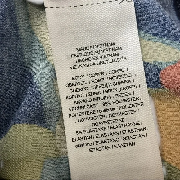 Lauren Ralph Lauren Floral Faux Wrap Top XL Navy D Ring Blouse - Picture 4 of 5